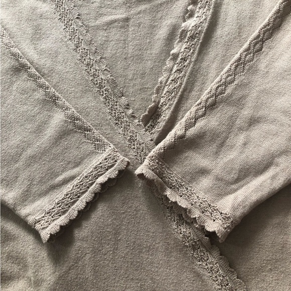 BCBG Maxazria Y2K Silk Blend Faux Wrap Lace Flare Dress in Beige Size XS - Picture 7 of 12